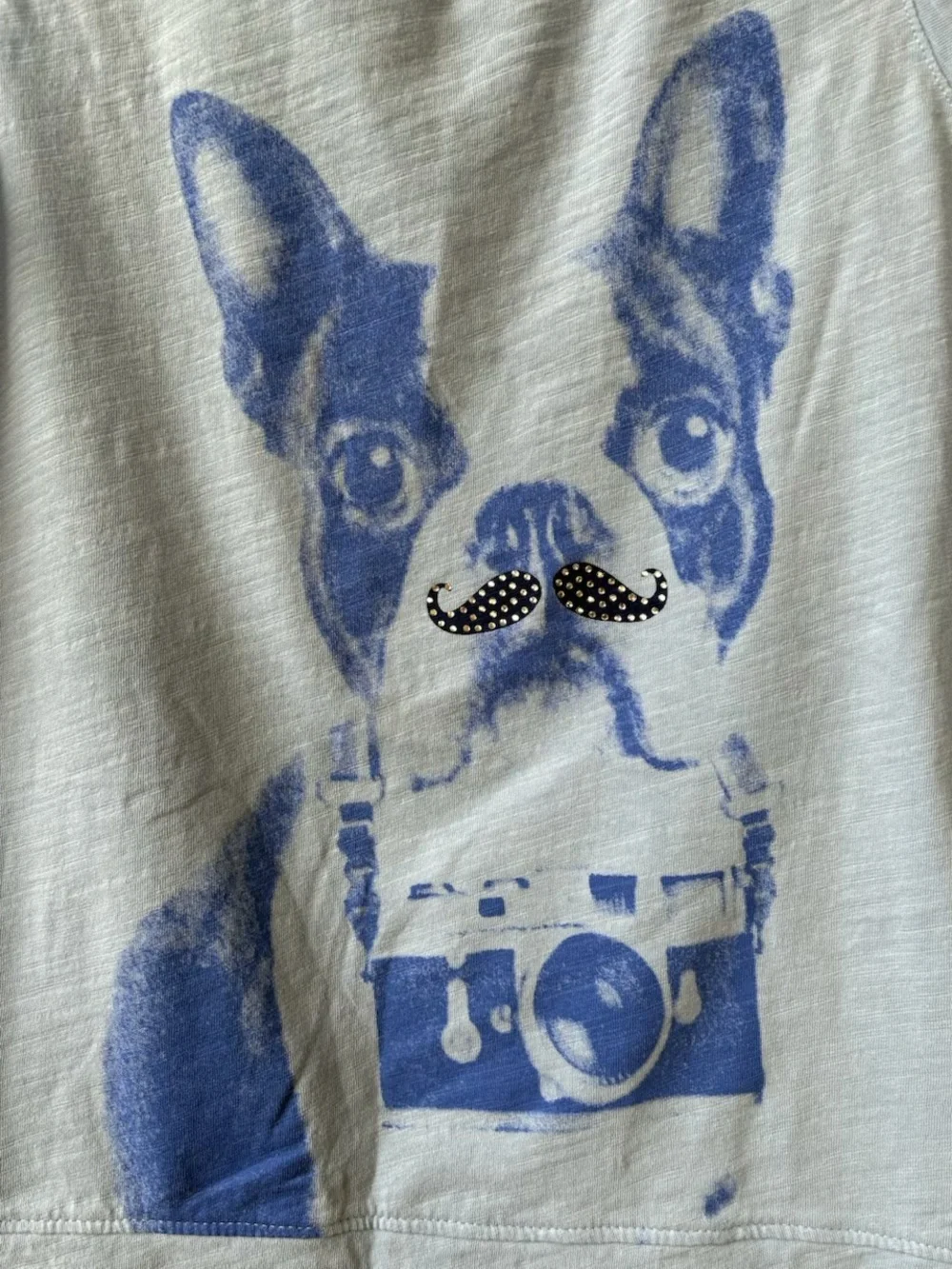 GAP Kids - Light Blue Tank with Blue French BullDog Camera Graphic - Size XL / 1